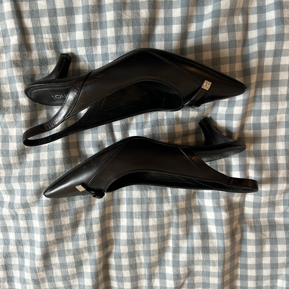 Vintage Louis Vuitton Slingback Kitten Leather Heels - Picture 9 of 12